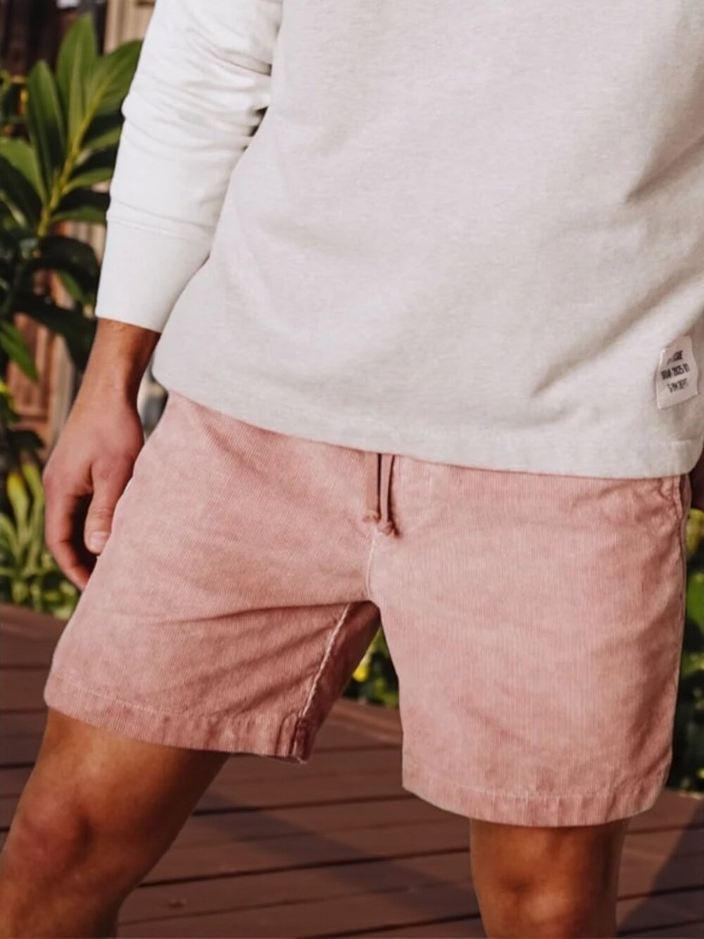Cotton On Mens Easy Short Corduroy XS Pink Pull On